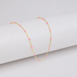 สร้อยคอแฟชั่นดีไซน์เคลือบสีชมพูอ่อน งานแฮนด์เมด ขายส่ง เงินแท้ 925 จากตุรกี เครื่องประดับสำหรับผู้หญิง - Product Image 6