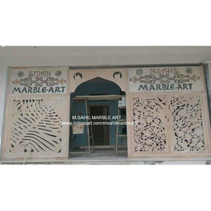 100% porte de maison en marbre de pierre naturelle de qualité supérieure fabriquée à la main en pierre exportateur de porte en marbre de l'Inde - Product Image 6