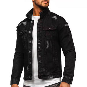 Breathable <b>Denim</b> <b>Men's</b> <b>Denim</b> <b>Jacket</b> OEM Custom Cotton Wool <b>Black</b> Color Casual <b>Denim</b> Winter <b>Jackets</b> For <b>Men</b> BY WAKIN WEAR - Product Image 4