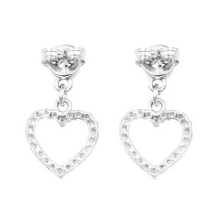 NOVAMART Fine Zarkan Silver Love Heart Drop <b>Studs</b> Fashionable Shaped <b>Earrings</b> Wholesale Export - Product Image 5