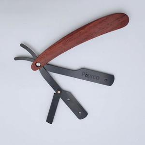 Navaja de afeitar con mango de madera para hombre, para cortar la barba, con soporte de cuchilla reemplazable, navaja de barbero recta - Product Image 3