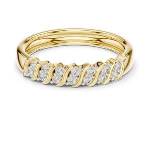 Bague ondulée en diamant de laboratoire rond brillant de 0,168 carat pour femme, clarté VVS-VS EF, or 18 carats, 14 carats, 10 carats et argent 925, moissanite - Product Image 3