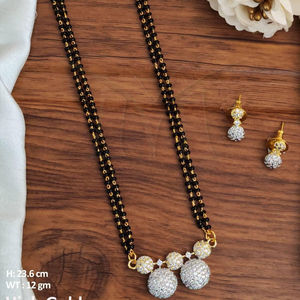 Diseñador American Diamond Jewelry High Gold Polish Accesorios Mujeres Party Wear Design Fancy Style Mangalsutra Jewelry Sets - Product Image 1