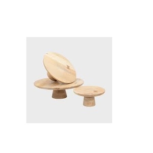 Soporte de tartas de madera natural para cumpleaños, accesorio de lujo con diferentes tamaños para tamaño personalizado y color madera natural sin pulir - Product Image 1