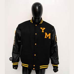 OEM personnalisé hommes Vintage laine Varsity Baseball Letterman Style Veste col montant collège Patchwork pour l'hiver pour l'université - Product Image 1