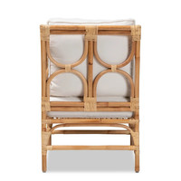 Silla de mimbre natural hecha a mano de estilo elegante básico de nuevo diseño para sala de estar o villa de hotel y restaurante de Vietnam G107