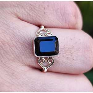 Elegant 925 Sterling <b>Silver</b> Black Onyx <b>Ring</b> July Birthstone Promise Handmade Jewelry Rhodium Plating Natural <b>Emerald</b> Cut Onyx - Product Image 3
