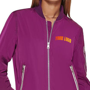 Vente en gros sur mesure Veste universitaire pour femmes Veste de baseball bombardier surdimensionnée Veste d'extérieur Letterman en laine et coton de haute qualité pour femmes - Product Image 5