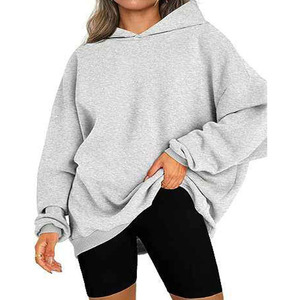 Gran oferta, sudadera de algodón de gran tamaño para mujer con impresión de soplo en 3D, logotipo personalizado en la parte delantera, insignia con capucha, estilo de hombro caído - Product Image 2