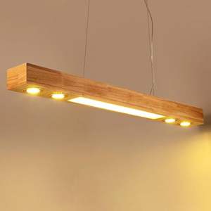 Modern Hanging <b>LED</b> Chandelier Wooden Resin AC Gold Dimmable IP54 Waterproof Eco-Friendly Durable Button Control Height - Product Image 1