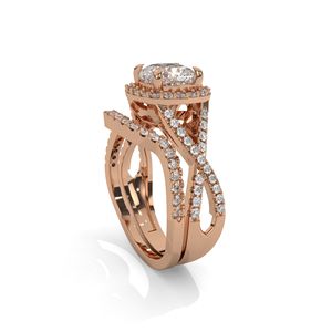 Sólido 14K oro amarillo mujeres laboratorio crecido cojín corte diamante Halo solitario anillo IGI certificación para compromiso boda fiesta - Product Image 3