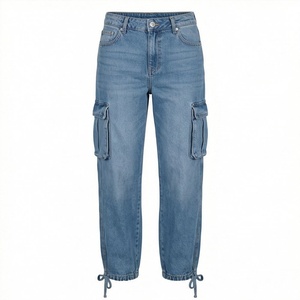 Pantalones Vaqueros Cargo Personalizados para Mujer, Nueva Moda, Estilo Urbano, Logotipo, Verano, Material Lavado Plano, Premium, Ropa Moderna para Damas - Product Image 1