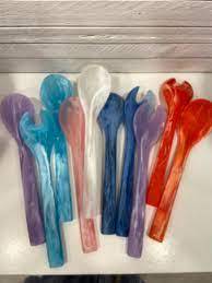 Ensemble de couverts Offre Spéciale écologiques pour fêtes à l'intérieur et mariages Outils à salade avec poignée en résine - Product Image 3