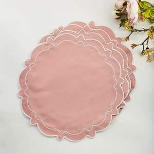 Designer Classic Linen <b>Table</b> <b>Placemats</b> with Premium Embroidery Work Carton Packed <b>for</b> Upscale Dining Room Aesthetics - Product Image 1