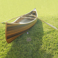 Canoa Doble K080M para 2 Personas con Costillas Curvas, Acabado Mate, Hecha a Mano, Decorativa y Funcional, 365Lx72Wx53H cm