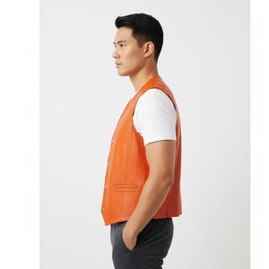 เสื้อกั๊กนักขี่มอเตอร์ไซค์หนังสังเคราะห์แขนกุดระบายอากาศอบอุ่นสำหรับฤดูหนาว - Product Image 3