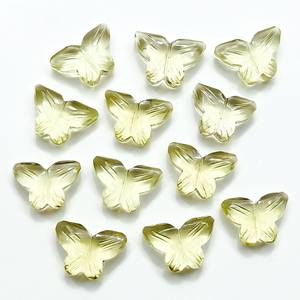 อัญมณีรูปผีเสื้อมะนาวควอตซ์ลูกปัดทรงผีเสื้อแกะสลักจากมะนาวควอตซ์14x10mm เครื่องประดับทำลูกปัด - Product Image 1