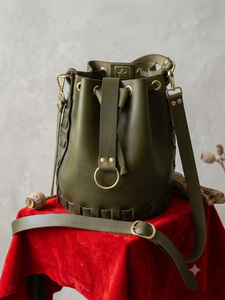 Vintage Genuine <b>Leather</b> <b>Soft</b> 7 Inch Fashion Bucket <b>Bag</b> Women | Adjustable Crossbody Shoulder Handbag Portable Customizable - Product Image 4