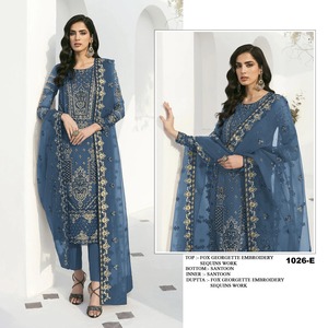 Colección India Elegante Mejor Tela Pesada Georgette Salwar Kameez Con Dupatta Con Bordado Trabajo A Precio Barato Para la venta - Product Image 5