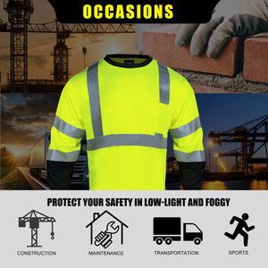 Camisa de Seguridad de Alta Visibilidad Fluorescente, Transpirable y Reflectante, de Poliéster, para Trabajo, con Absorción de Humedad - Product Image 4
