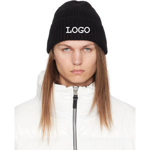 Dropship Wholesale Fashion Custom Plain Knit Winter 100% <b>Merino</b> <b>Wool</b> <b>Beanie</b> With Customized Woven Label - Product Image 1