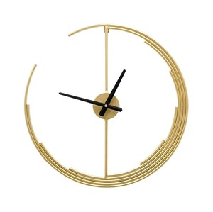 Reloj de pared de lujo de metal con diseño de media luna dorada de latón Ak a precio mayorista - Product Image 1