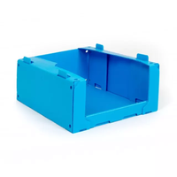 UP boîtes de décapage ondulées en plastique PP de haute qualité avec couvercle empilable réutilisable pliable ISO 9001:2015 de qualité alimentaire de couleur bleue