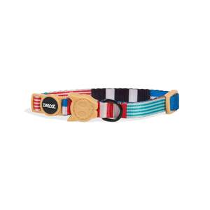 Collier de luxe rayé pour chien, style yacht, à libération rapide, en cuir et polyester, élégant, moderne, classique, style simple - Product Image 2