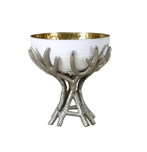 Bols de service alimentaire décoratifs en métal personnalisés, design unique, écologiques, aspect élégant, vaisselle de luxe, vente en gros - Product Image 3