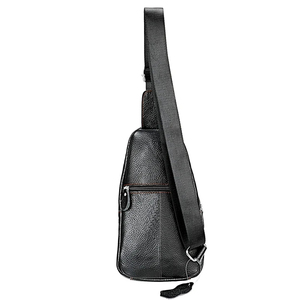 Sac de poitrine vintage en cuir véritable, sac à bandoulière, fermeture à boucle, durable, usage quotidien, toutes saisons, pour homme - Product Image 3