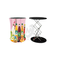 Table de présentation pour salon professionnel, comptoir pop-up rectangulaire, pliable, portable, réutilisable, avec éclairage LED
