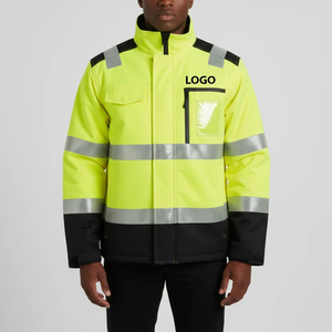 เสื้อแจ็คเก็ตนิรภัยแบบกันน้ำ ANSI Class 2 สะท้อนแสงสูง พร้อมแถบสะท้อนแสง LED ปรับแต่งโลโก้ได้ ผลิตจากโพลีเอสเตอร์ 100% สำหรับชุดทำงาน - Product Image 5