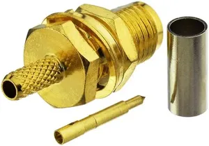 Conector de crimpado RP de mamparo hembra, conector macho de clavija RF para crimpado de clavija RP en cables de comunicación, Conector de clavija, conector hembra de 1/2 ", 2/2", 1/2" - Product Image 3