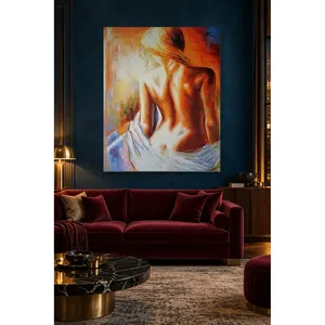 ผู้หญิงฟิดา มองจากด้านหลังในโทนสีร้อนแรง พิมพ์บนผืนผ้าใบ - Product Image 3
