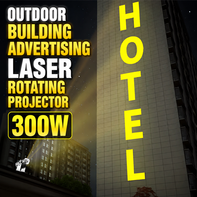 300w IP67 Waterproof Outdoor Building Advertising Laser Rotating Gobo Projector Custom Image Logo Powerful Projection Lamp