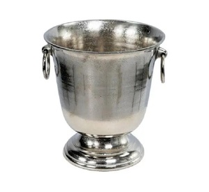 Enfriador de Vino Estilo Vintage, Cubo Enfriador de Vino de Aluminio Fundido con Acabado Niquelado Antiguo - Product Image 2