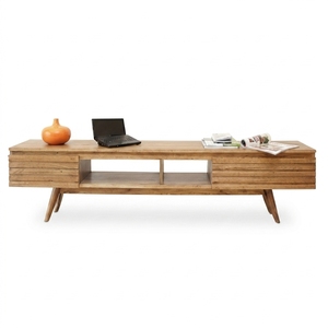 Solid Wood Scandinavian Modern Slatted Living Room Cabinets 5+ Drawers Eco-Friendly Durable <b>Sideboard</b> Buffet Credenza for Media - Product Image 1