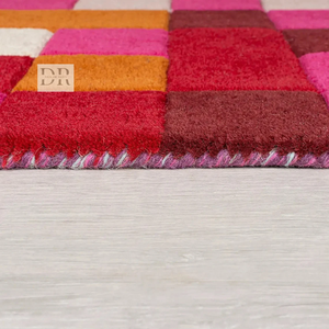 Tapis en Laine Multicolore au Design Rétro Moderne de Luxe Fait Main, Grand Tapis Touffeté Doux pour Chambre à Coucher, Bureau, Sol, Maison, Taille Personnalisée - Product Image 4