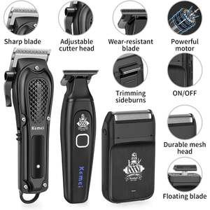 Kit de Corte de Pelo Eléctrico Inalámbrico para Barbería, Recargable, Afeitadora y Recortadora Húmeda/Seca para Barba de Hombre, con Batería - Product Image 6