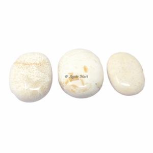 <b>New</b> Arrival White Scolecite Crystal Palm Stone <b>High</b>-Polished Gemstone for Feng Shui Love <b>Healing</b> Massage Wholesale Price Gift - Product Image 1