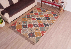 Handmade Luxury Wool Jute Runner <b>Rug</b> Modern Abstract & Geometric Pattern Washable <b>for</b> Home Living Room or Travel Use - Product Image 3