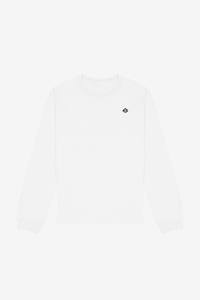 White Unisex <b>Long</b> <b>Sleeve</b> Crew Neck <b>T</b> <b>Shirt</b> Cotton Jersey Fabric Streetwear Casual Top with Custom Logo - Product Image 5