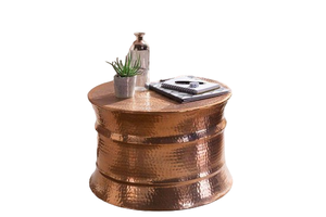 Haut de gamme moderne nouveau Design salon Table basse finition nickel Texture martelée pour salon et chambre meubles - Product Image 3