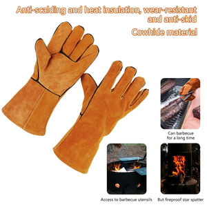 Gants de soudage pour hommes en cuir durable 2025 résistants à la chaleur et au feu pour l'utilisation de la cheminée du four BBQ-Service quotidien OEM ODM - Product Image 3