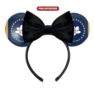 Custom Factory Order Headband-Made-to-Order Concept <b>Mouse</b> Ears with Mississippi State Flag Design Pre-Approval Required - Product Image 1