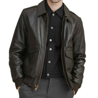 Veste de pilote en cuir véritable pour homme, veste bomber classique d'aviateur, veste de vol en cuir de vachette noir, fabricant OEM sur mesure