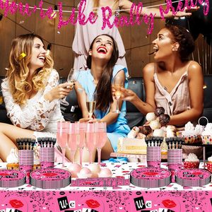 Ensemble de fête à thème de film You're Like Really Pretty Banner Balloons Nappe Assiettes Serviettes Tasses Fourchettes Filles Décoration de fête d'<span class=keywords><strong>anniversaire</strong></span> - Product Image 2