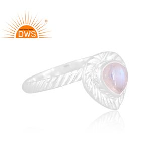 Anillo de declaración de piedras preciosas de luna de arcoíris Natural de plata de ley fina más vendido fabricante de joyería personalizada - Product Image 3