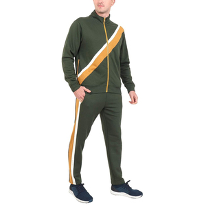 Trajes atléticos informales de 2 piezas para hombre, chaqueta para correr con cremallera completa, pantalones de manga larga, estampado de patrón sólido, ejercicio deportivo de invierno - Product Image 3