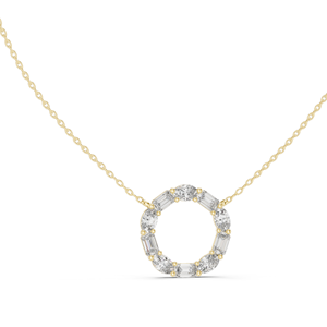 Collier en diamant CVD créé en laboratoire 3 CT VVS-VS EF, diamants ronds et baguette, or 18 carats, 14 carats, or rose, or jaune, or blanc, luxe - Product Image 2